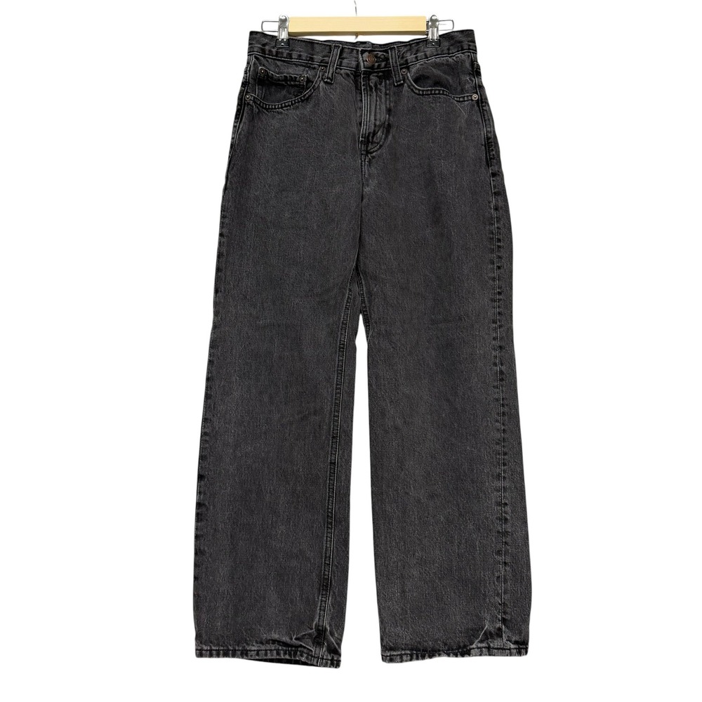 Old Navy Jeans Women 29 Black 90s Baggy High Rise‎ Wide Leg Faded Wash Grunge